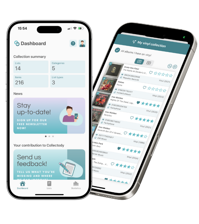 About us: Screenshots of the dashboard and a list